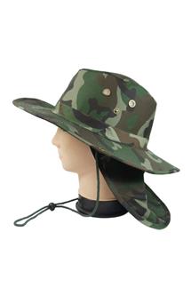 Ear Flap Boonie Bucket Hat-H1820-GREEN CAMOUFLAGE